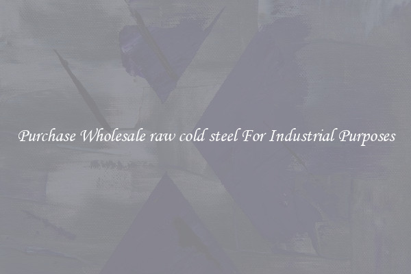 Purchase Wholesale raw cold steel For Industrial Purposes