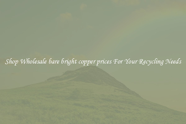 Shop Wholesale bare bright copper prices For Your Recycling Needs