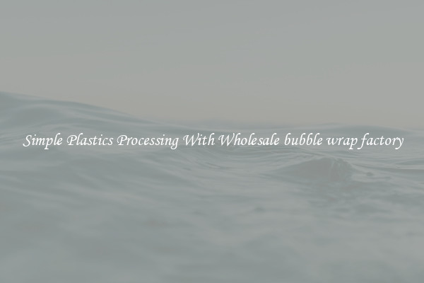 Simple Plastics Processing With Wholesale bubble wrap factory