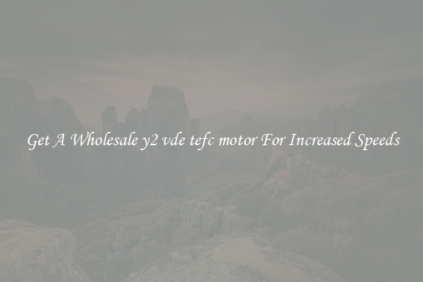 Get A Wholesale y2 vde tefc motor For Increased Speeds