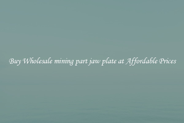 Buy Wholesale mining part jaw plate at Affordable Prices